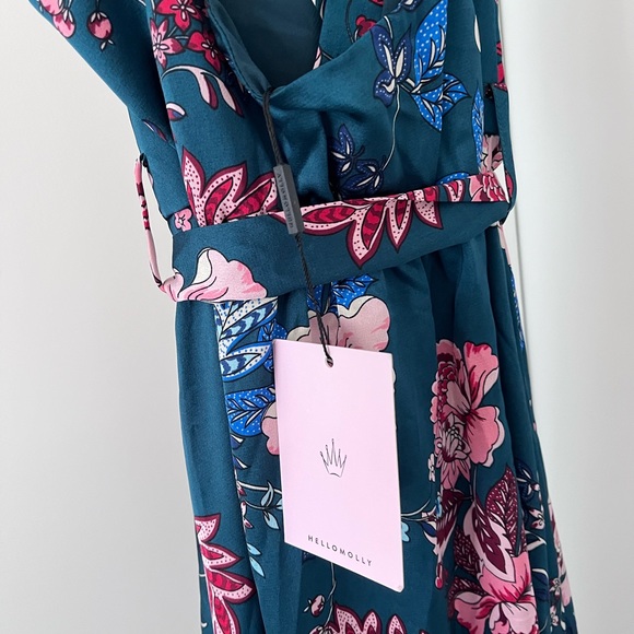 Hello Molly Falling In Style Midi Dress - NWT - green and print - Picture 7 of 9